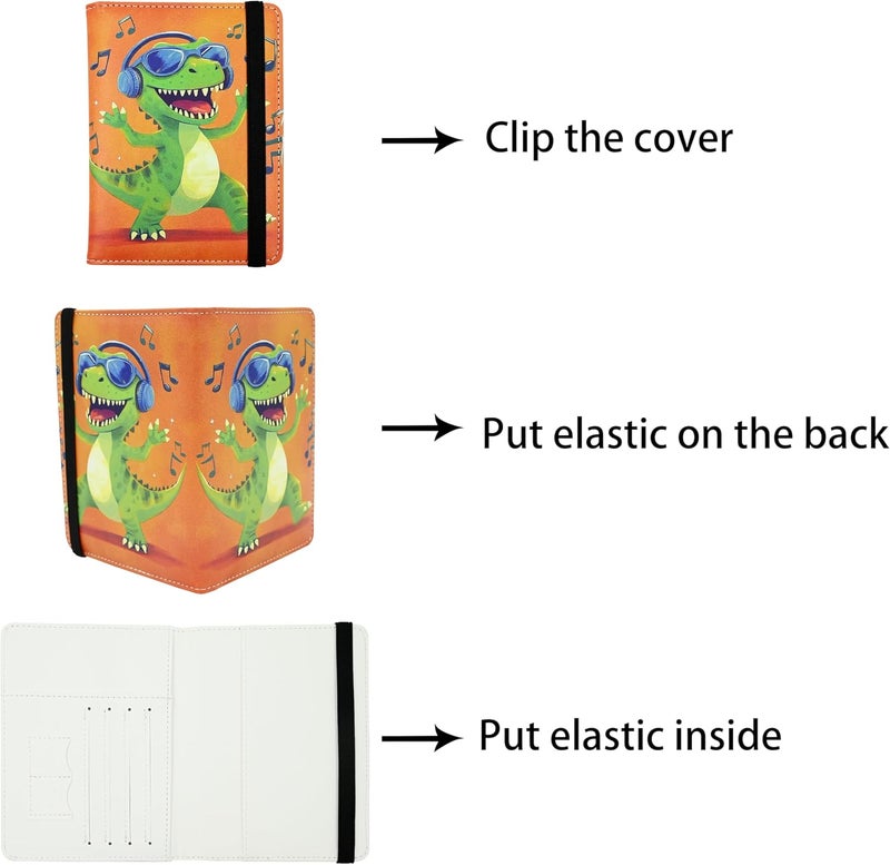 bassyil Dinosaur Passport Holder for Women and Men PU Leather Passport Cover for Travel - Image 4